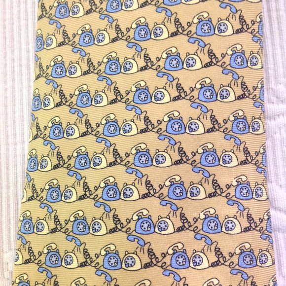 Florentinian Firenze Talking Wired Telephones Rep Tie - Picture 3 of 10
